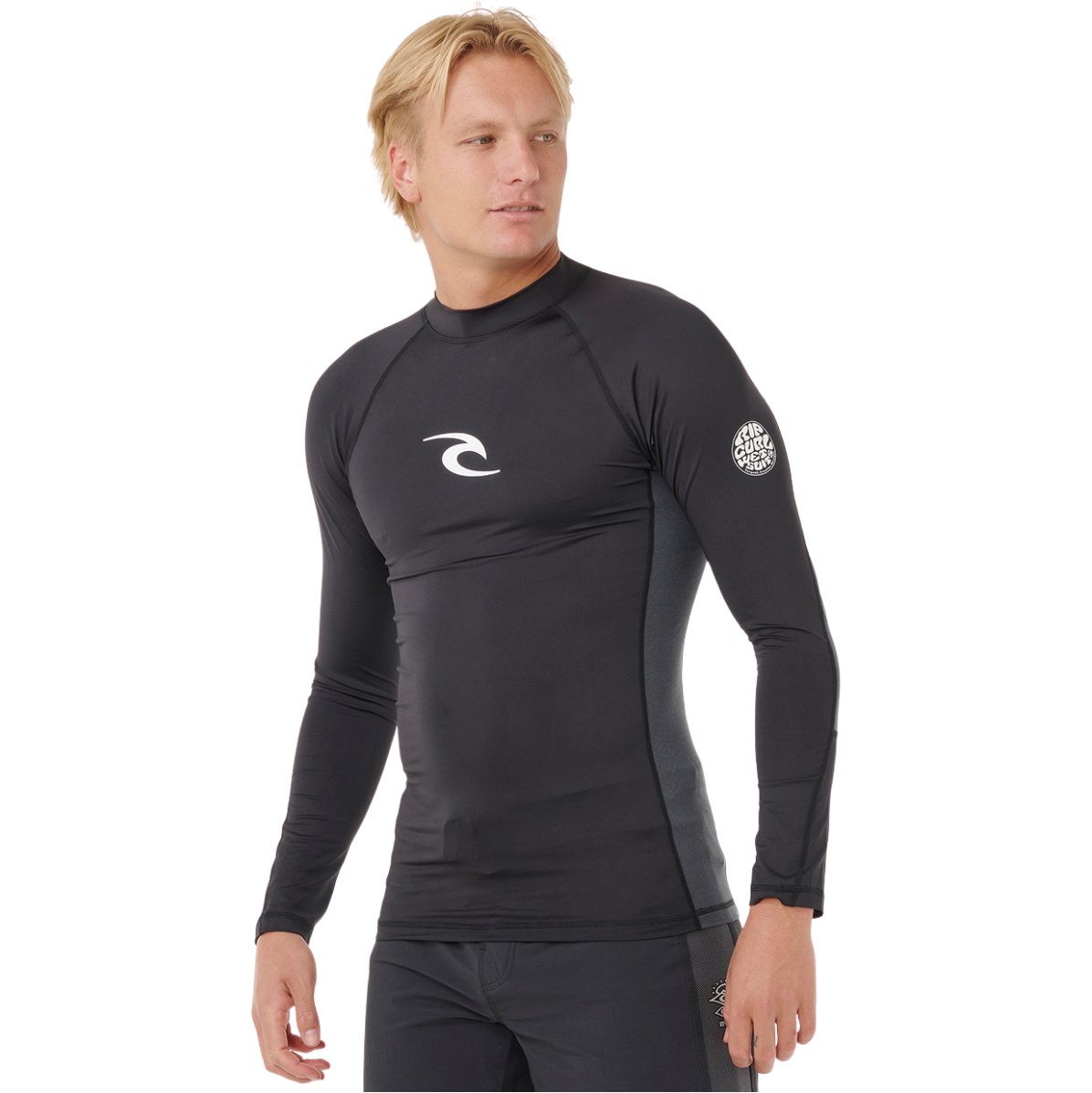 2026 Rip Curl Da Uomo Waves Perf Canotta In Lycra A Maniche Lunghe 16FMRV - Black
